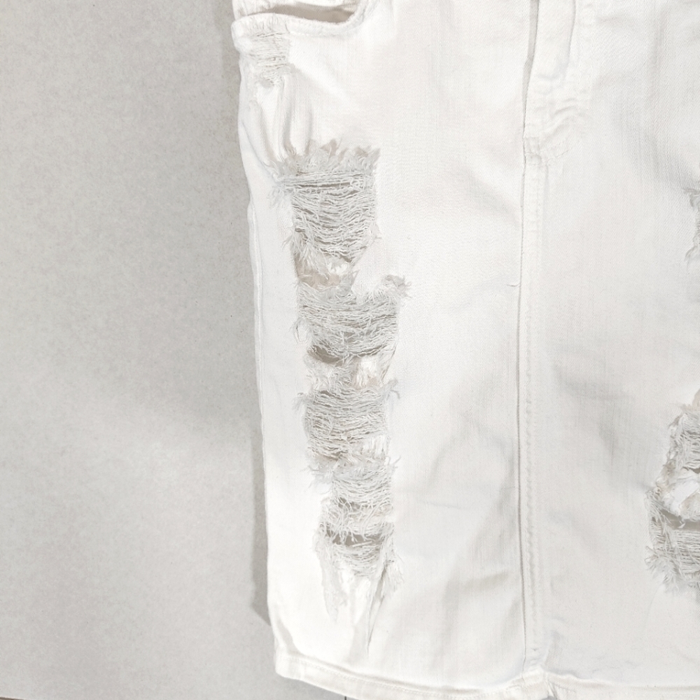 Current Elliot White Distressed Skirt Pencil Size UK 10 Waist 27in The Stiletto - Picture 4 of 11